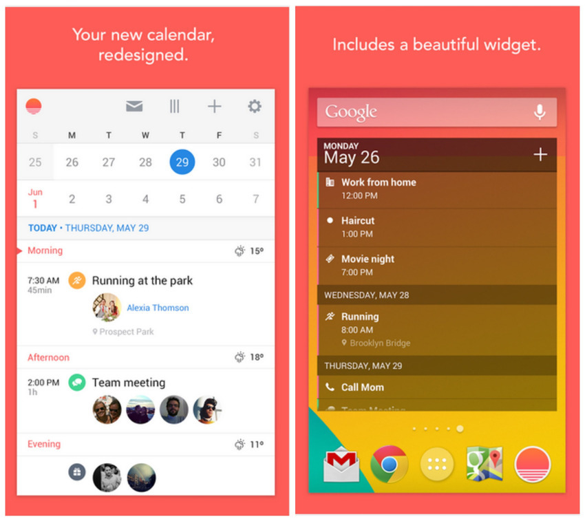 Sunrise Calendar, organización al máximo detalle