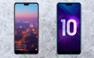 Huawei P20 y Honor 10 con fondo gris