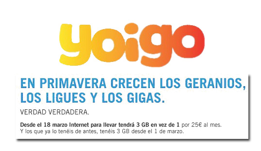 Yoigo una de cal y otra de arena.