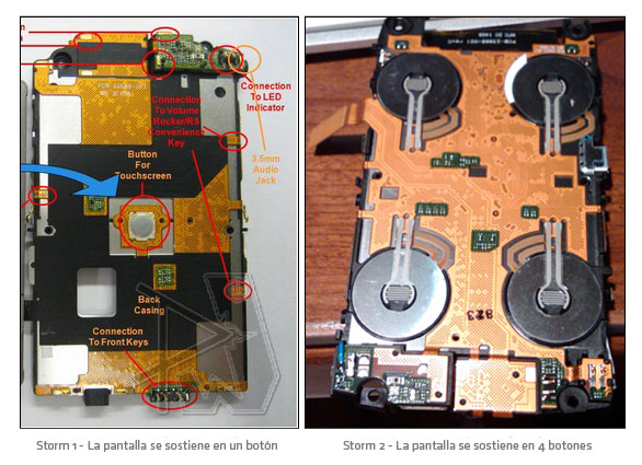 Como la Storm 2 mejora la pantalla de la Storm 1
