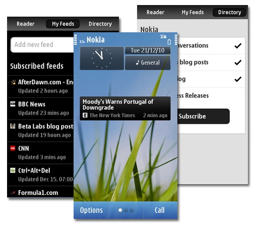 Nokia Reader 1.0 Beta, lector RSS para Symbian