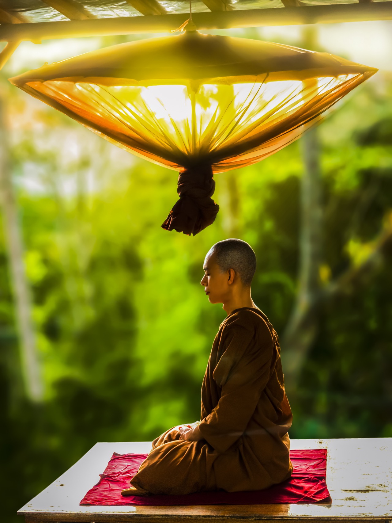budista meditando