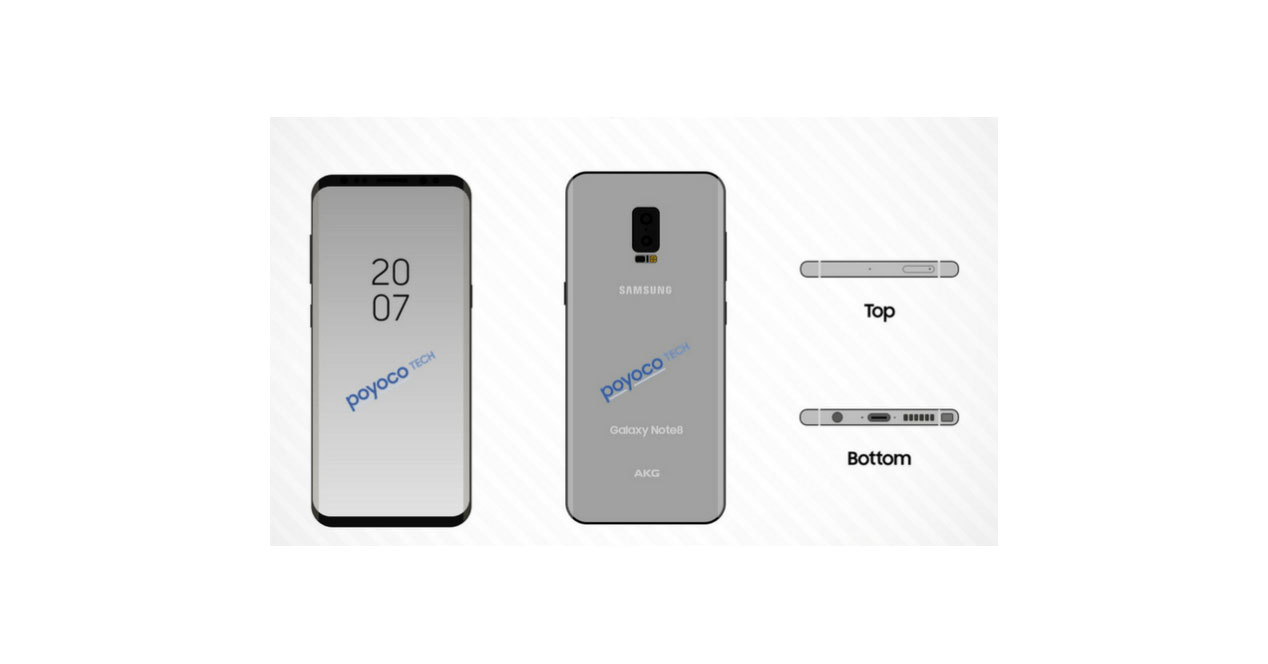 Samsung Galaxy Note 8 muestra su diseño en una imagen