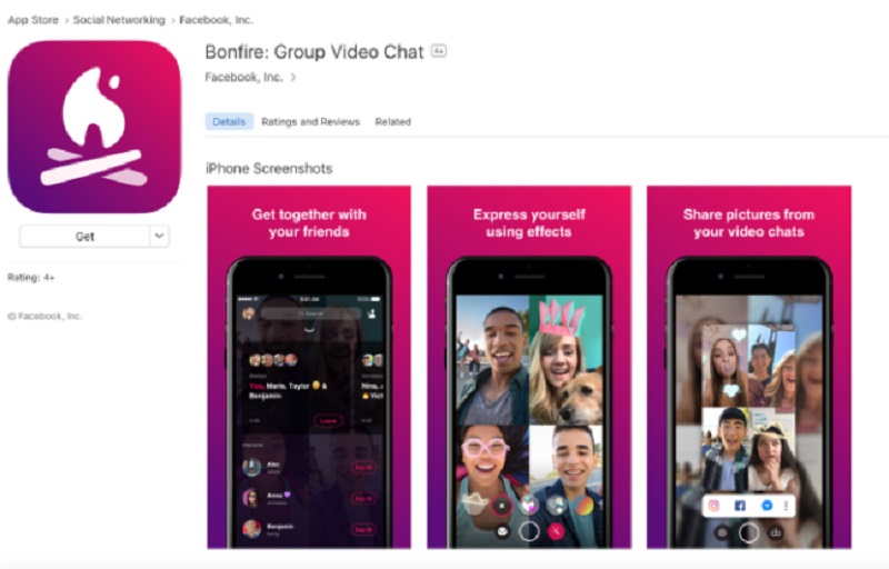 Bonfire, así es la app para llamadas en grupo que prepara Facebook