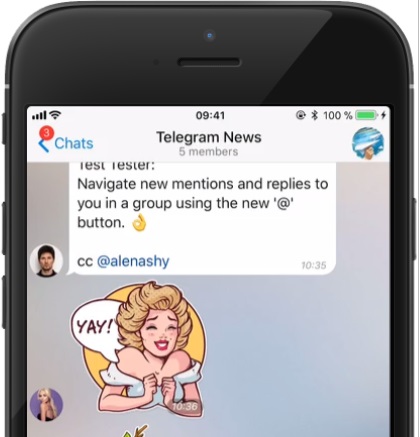 Telegram se actualiza con nuevos stickers y avisos