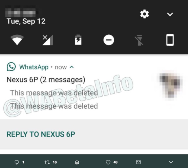 WhatsApp advertirá con una notificación cuando se borre un mensaje o archivo