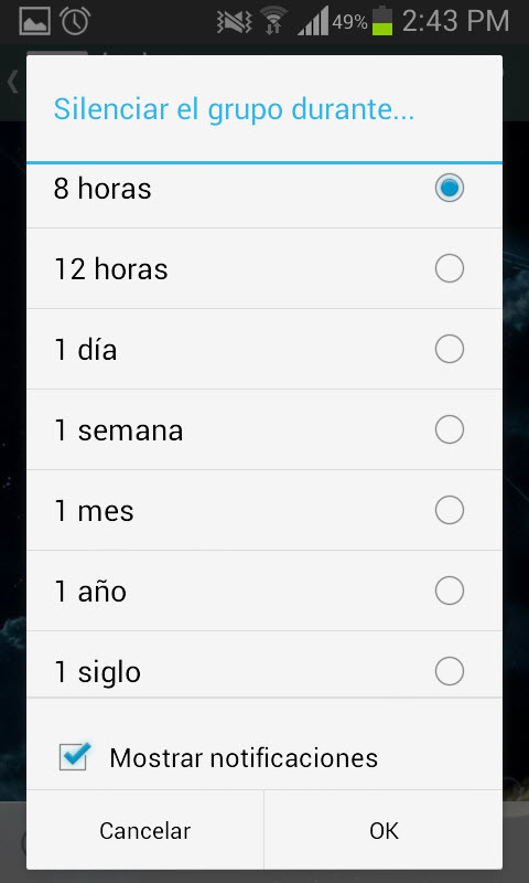 silenciar whatsapp