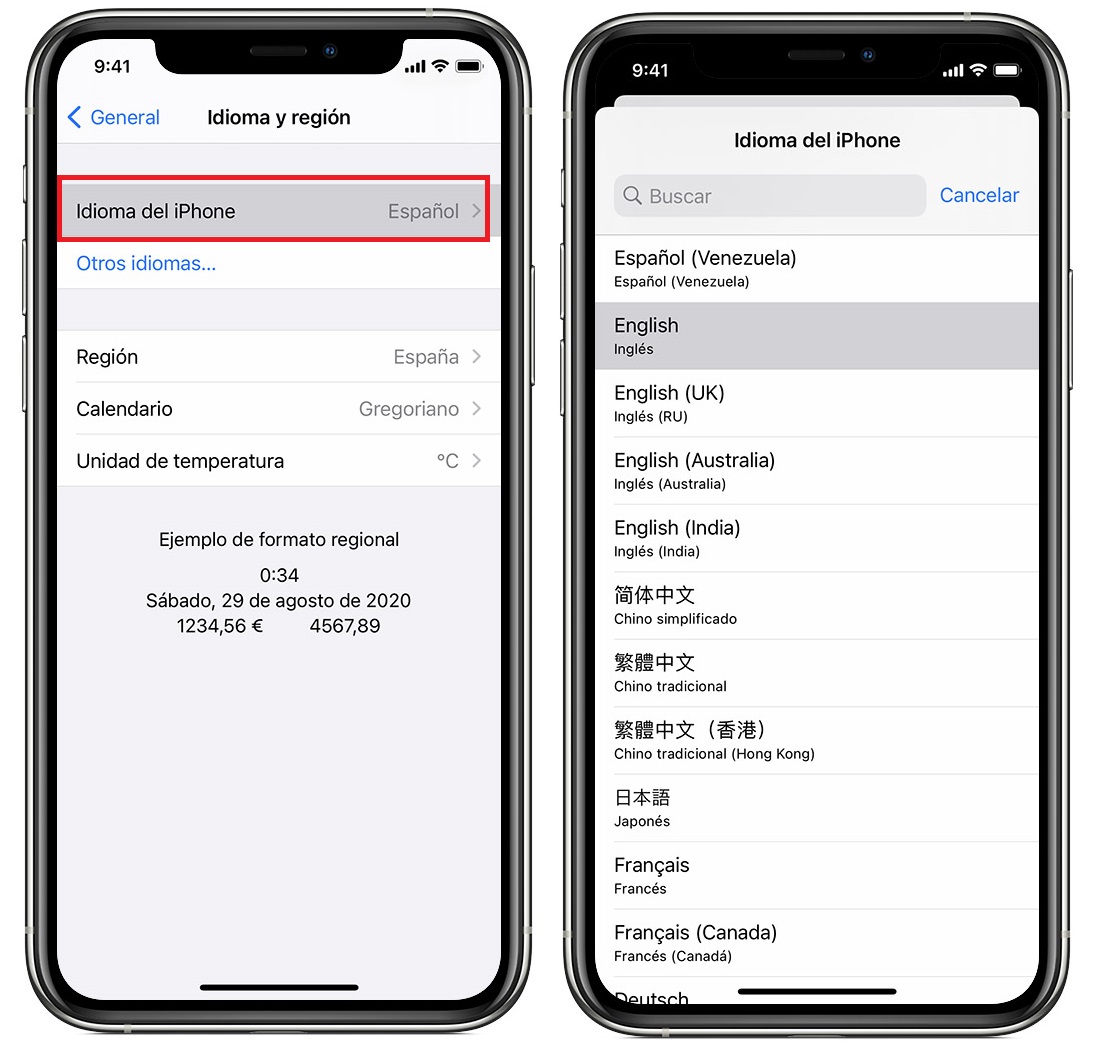Idioma Del Iphone