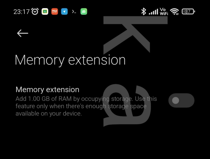 Memory Extension Xiaomi