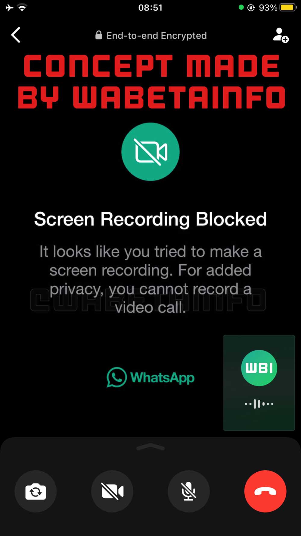 Bloqueo grabación de videollamadas en WhatsApp