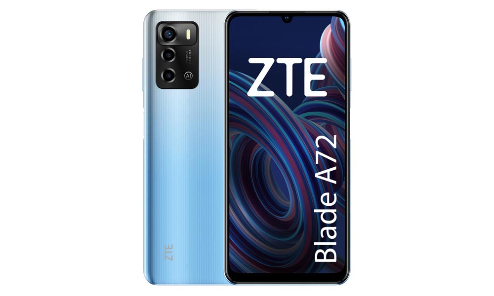 Teléfono ZTE Blade A72 de color azul